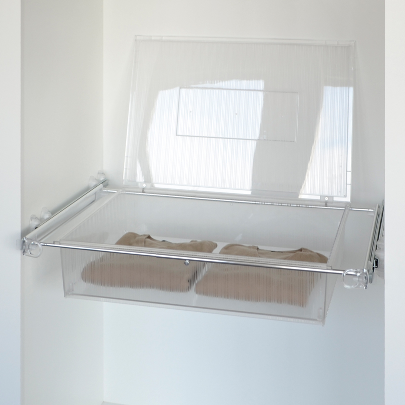 Roomy drawer box - transparent - bright aluminium - transparent polycarbonate 2